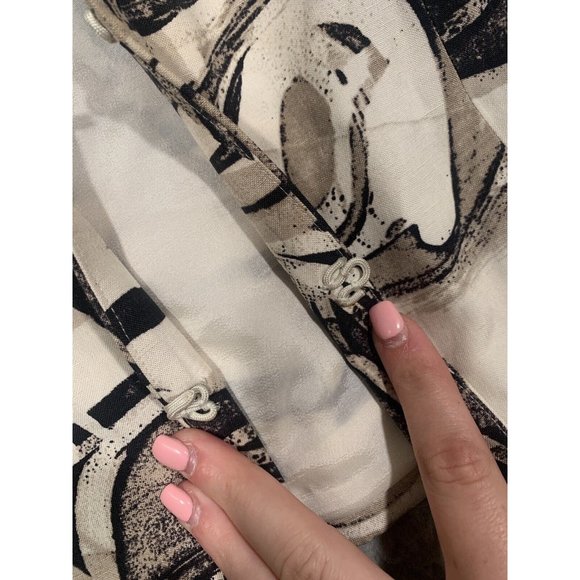 Chico's Brown Beige Silk Linen Blend Jacket Buttons Lined Boho Size 1 Medium M - Picture 2 of 11